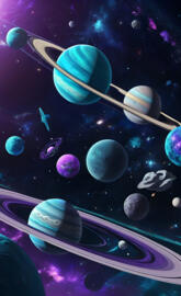 a group of planets and stars