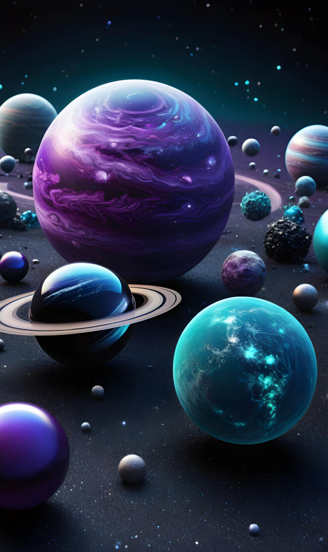 a group of colorful balls