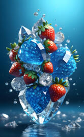 a group of strawberries in a glass bowl