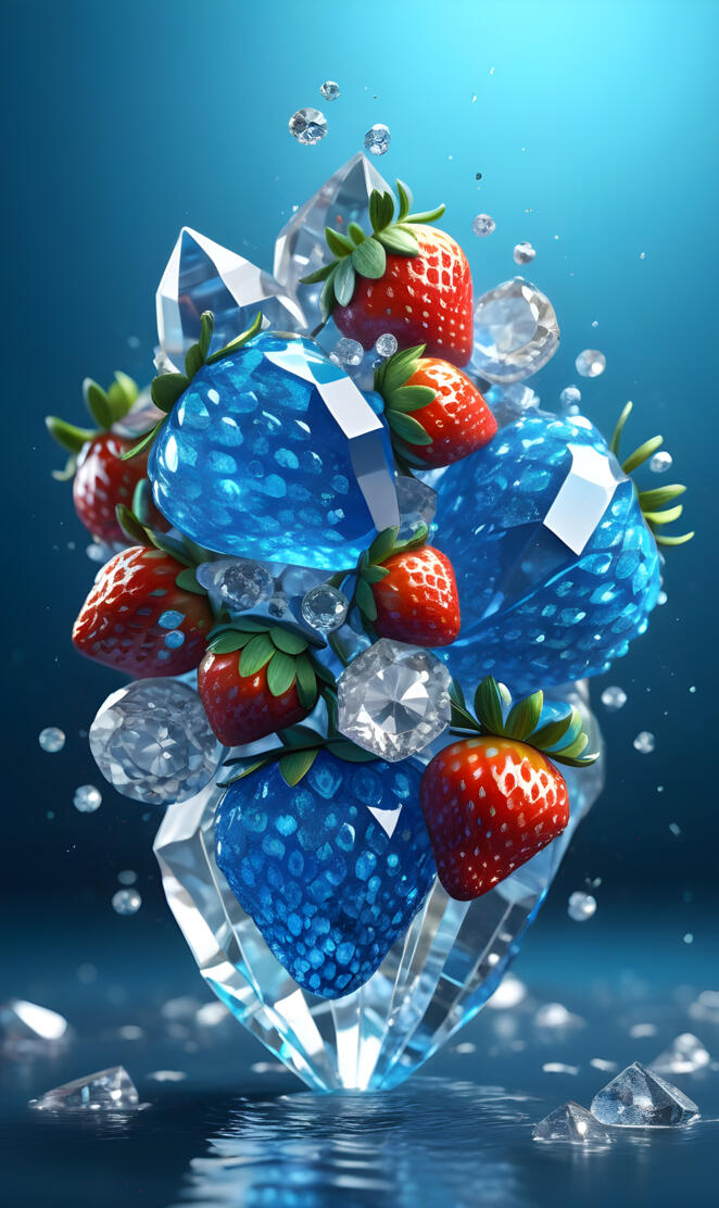 a group of strawberries in a glass bowl