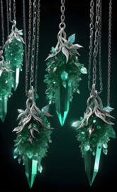 a group of necklaces