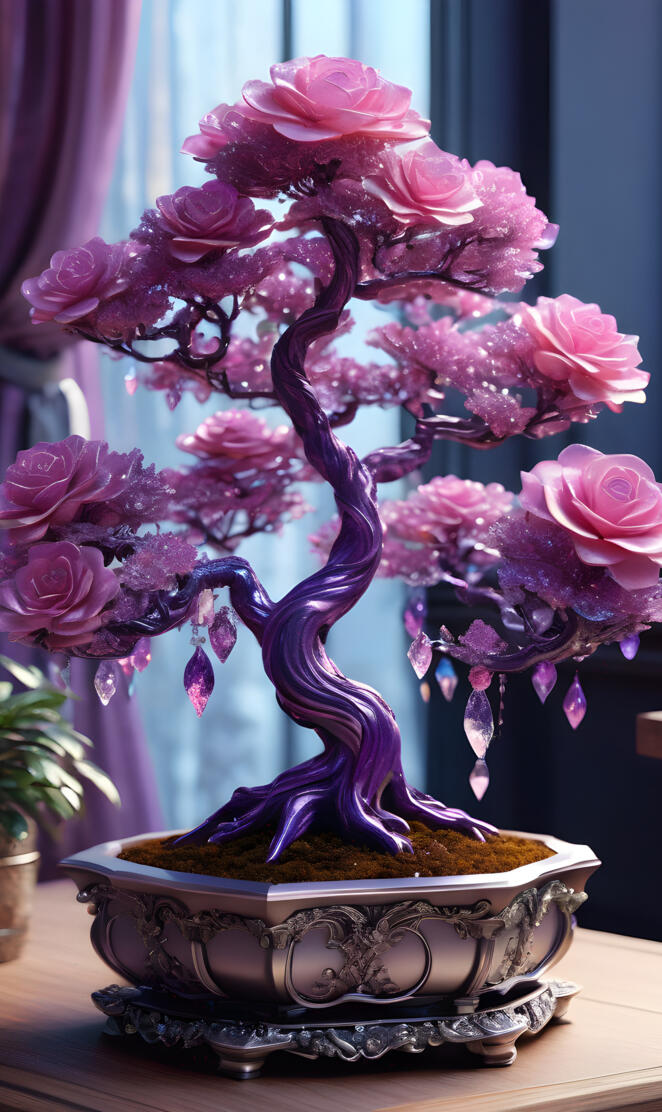 Rose Bonsai Crystal decor