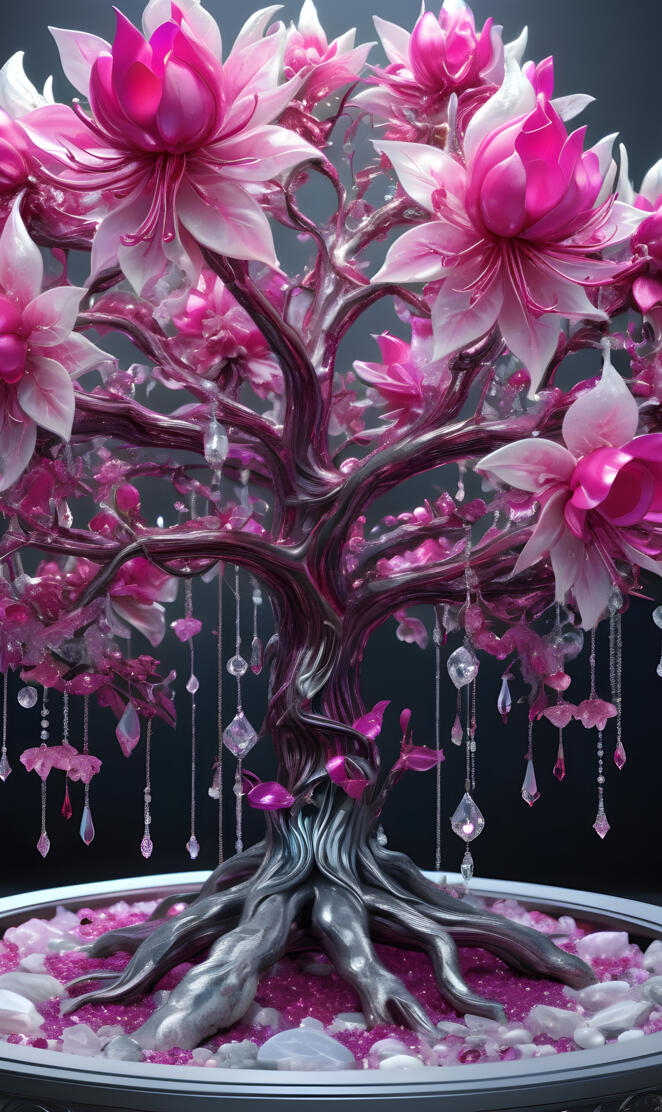 Fuchsia Tree Decor