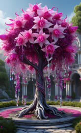 Fuchsia Tree Art