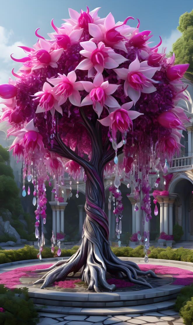 Fuchsia Tree Art