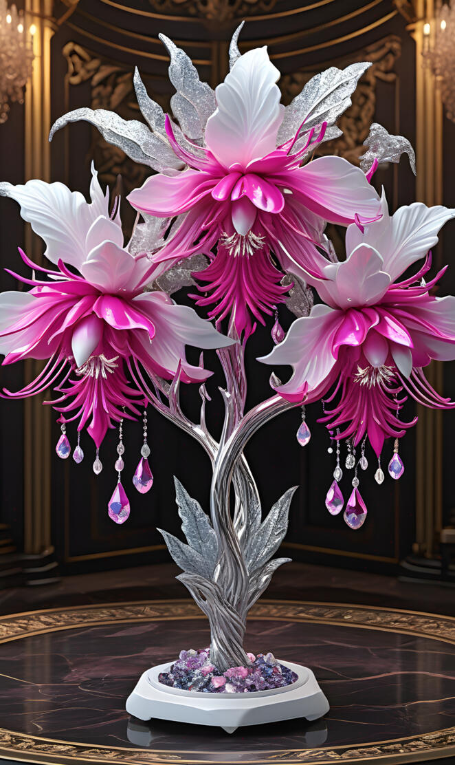 Fuchsia Tree Decor