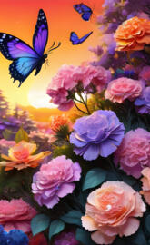 fantasy garden, carnation rose's, beautiful scenery,