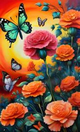 fantasy garden, carnation rose's, beautiful scenery,