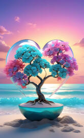 Valentines kiss tropical ocean water