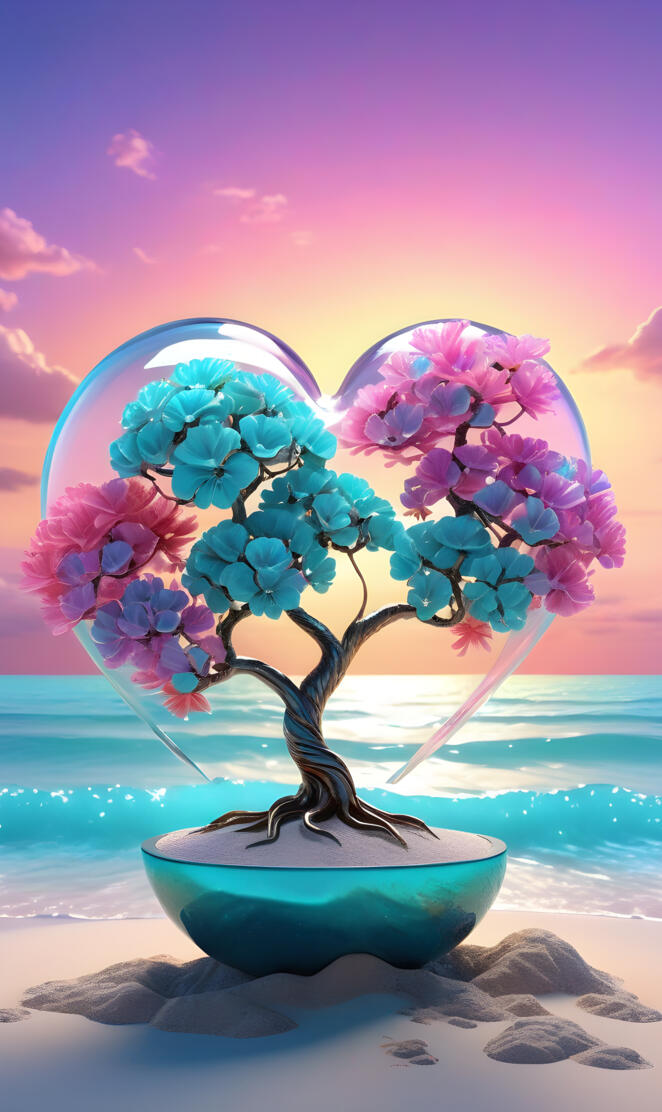 Valentines kiss tropical ocean water