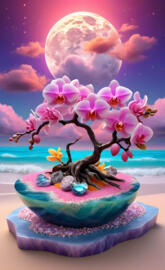 agate geodes and orchids