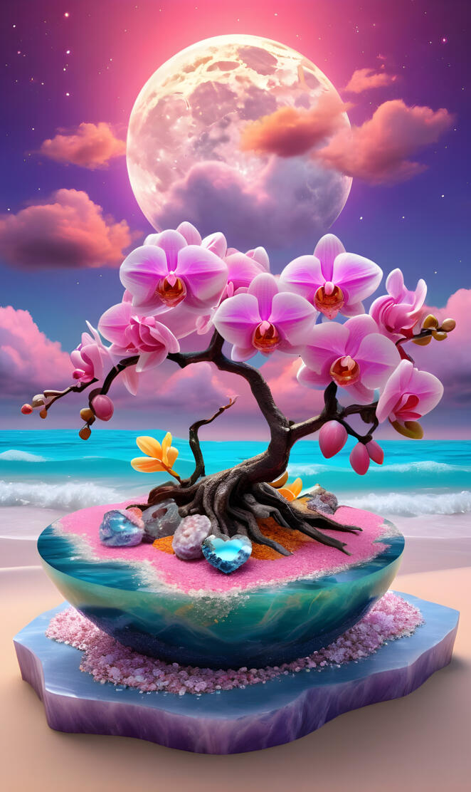 agate geodes and orchids