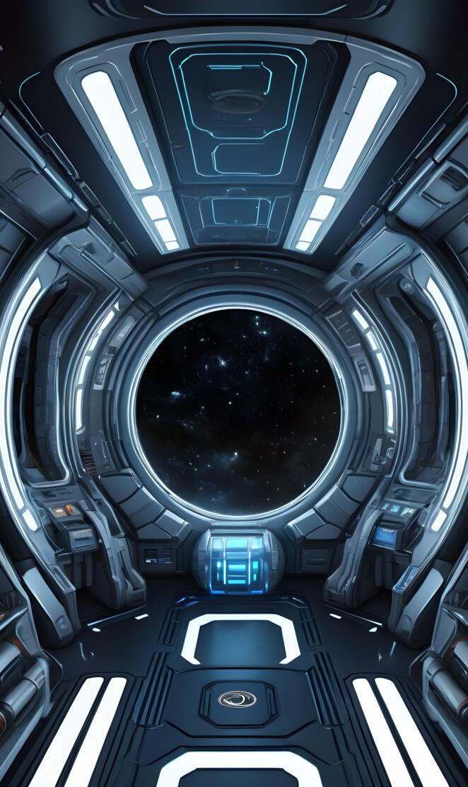 Space Pod Gliding Through Space