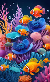 a group of fish swimming in an aquarium
