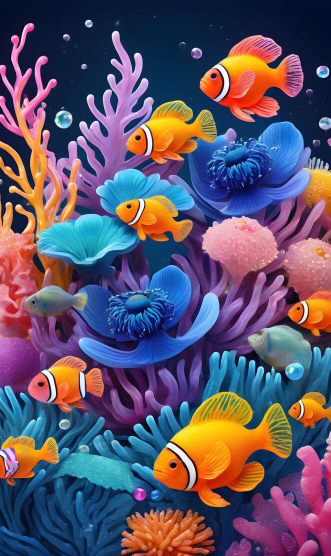 a group of fish swimming in an aquarium