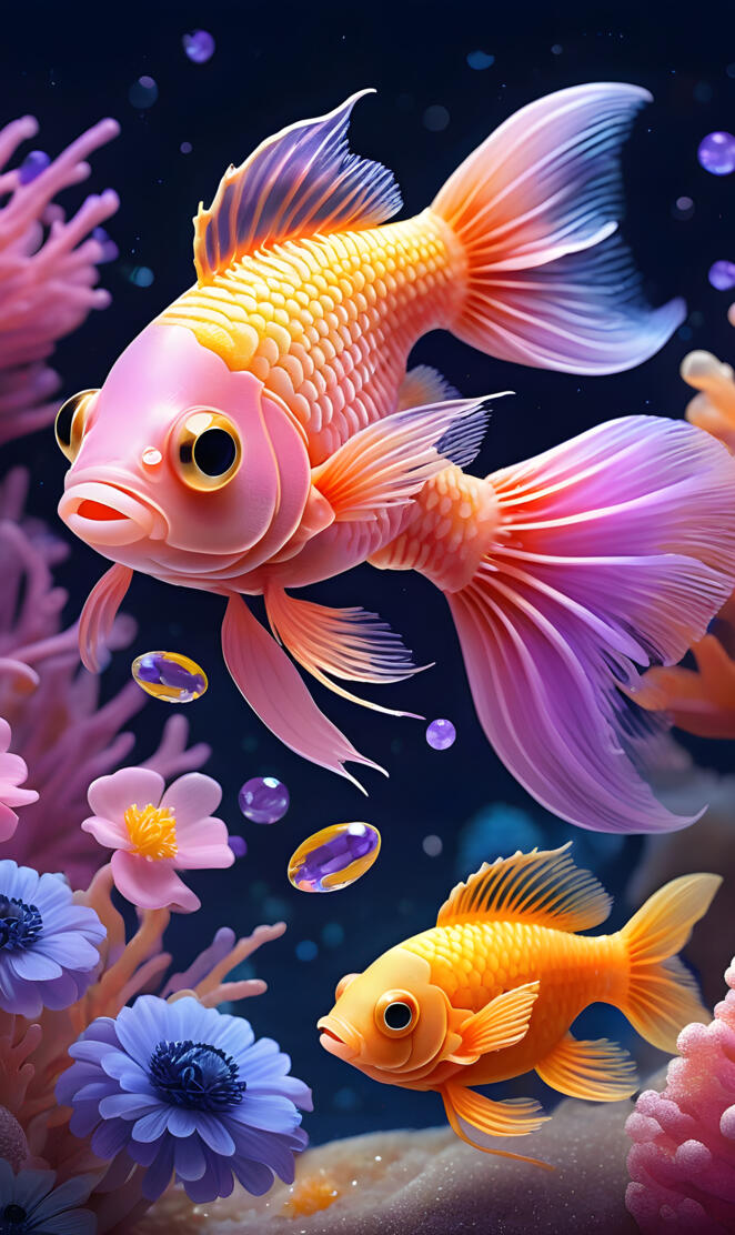 a group of goldfish in a tank