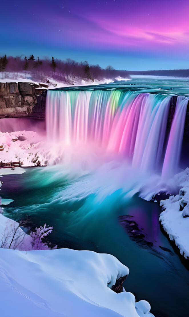 Niagara Falls Canada winter festival lights