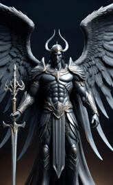 a statue of a person with wings and a crown