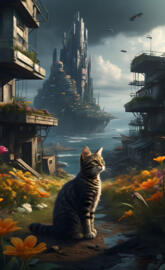 Cidade Moderna e Gato