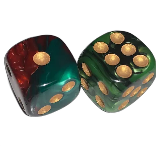 ⭐️2x Dados, verde con negro y rojo