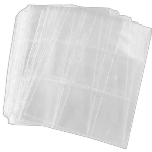 Hojas Transparentes (9 bolsillos dobles) para Album de Cartas TCG