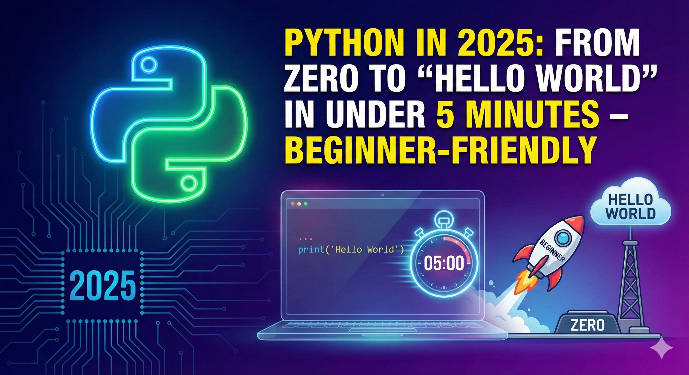 Python in 2025: From Zero to “Hello World” in Under 5 Minutes – Beginner-Friendly